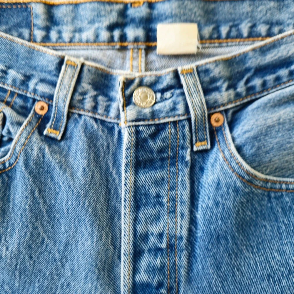 Vintage 90s Levi's 501 XX Button Fly Faded Raw Hem Jeans Label 30x36 Act 30x28.5